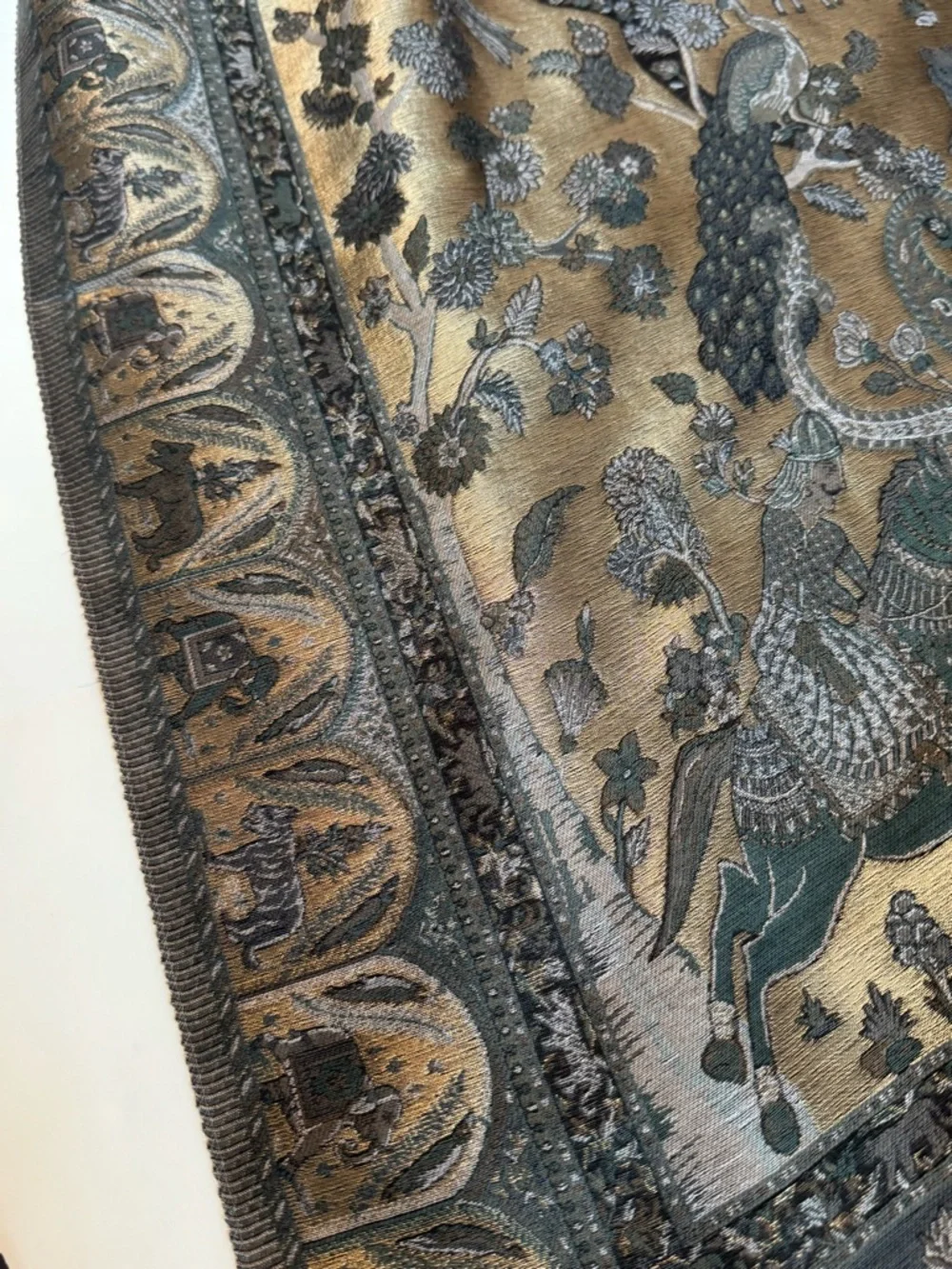 Moonlight Shawl with Peacock Design, Wedding Wrap - Picture 15 of 17